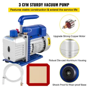SIHAO 2 Gallon Vacuum Pump 1.8CFM 3CFM Pump Kit Tempered Glass Lid Vacuum Degassing Chamber Kit for Stabilizing Wood DIY Epoxies