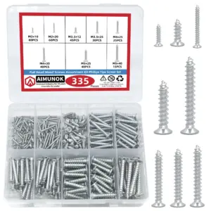 119/335pcs Flat Head Wood Screws Assortment Kit Phillips Tips Screw Set Cross recessed countersunk Flat head tapping screws