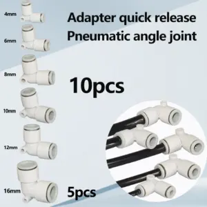 10PCS PV Quick Connector Pneumatic Plug 90 Degree Elbow Plastic Quick Fitting 4mm/6mm/8mm/10mm/12mm Air Parts Pipe Push In Water