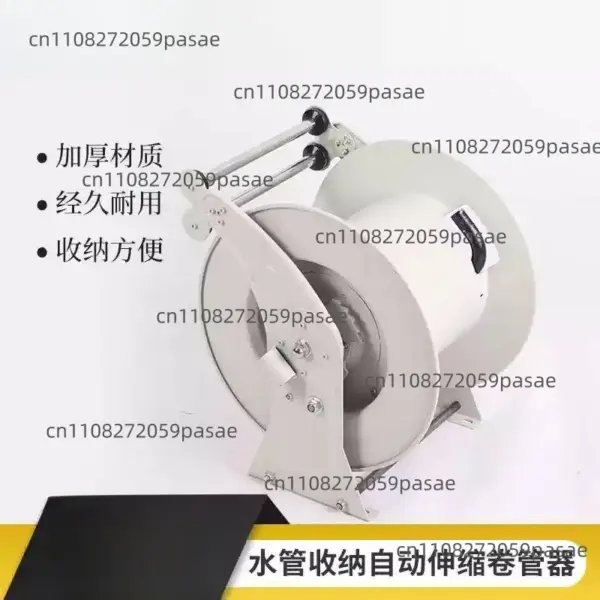 Automatic Retractable Hose Reel with Spring-Loaded Welded Coil Drum, Stainless Steel, for Vehicle Use