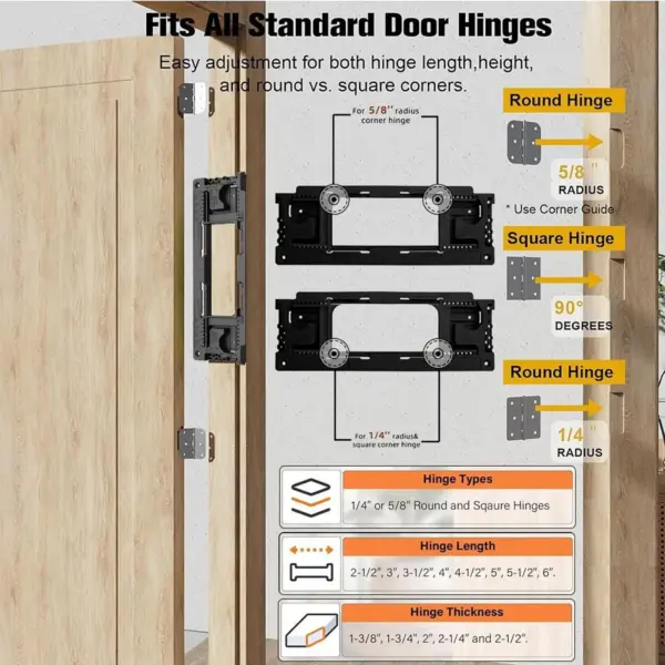 Professional Door Hinge Jig Efficient Cutting Mortiser Template Router Kit for Precise Door Hinge Fitting
