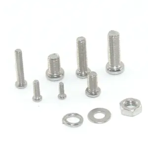 Combination 320PCS M2 M2.5 M3 M4 M5 Phillips Pan Head Screw 304 Stainless Steel Screw Nut Washer Set Round Head Cross Bolt