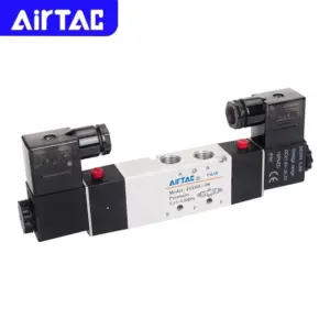 AIRTAC Original Pneumatic 5/3 Way Double Solenoid Valve  4V130C-06/M5 4V230C-08 4V330C-10 E P Reversing Valve 12V 24V 110V 220V
