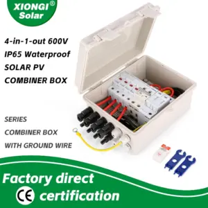 Wholesale Solar photovoltaic PV Combiner Box With Lightning Protection 4 input 1 out DC 600V Fuse MCB SPD Waterproof Box IP65