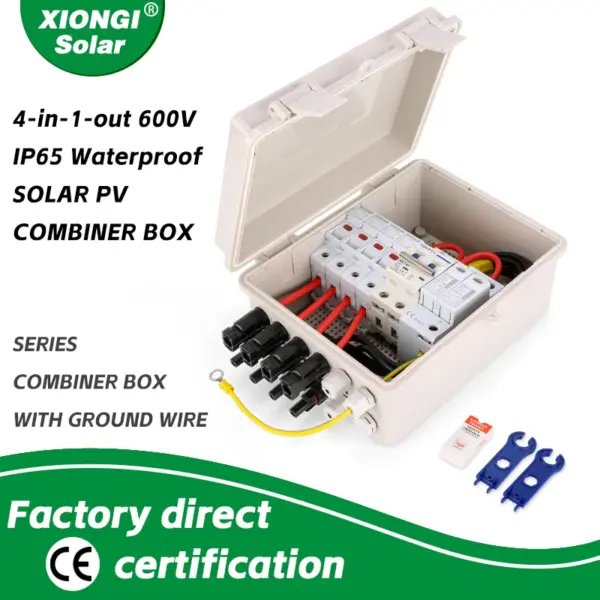Wholesale Solar photovoltaic PV Combiner Box With Lightning Protection 4 input 1 out DC 600V Fuse MCB SPD Waterproof Box IP65