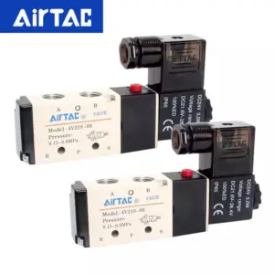 AirTAC 4V110-06 4V210-08 4V310-10 4V410-15 Pneumatic Electric Solenoid Valve Direction Control Solenoid Valve 12V 24V 110V 220V