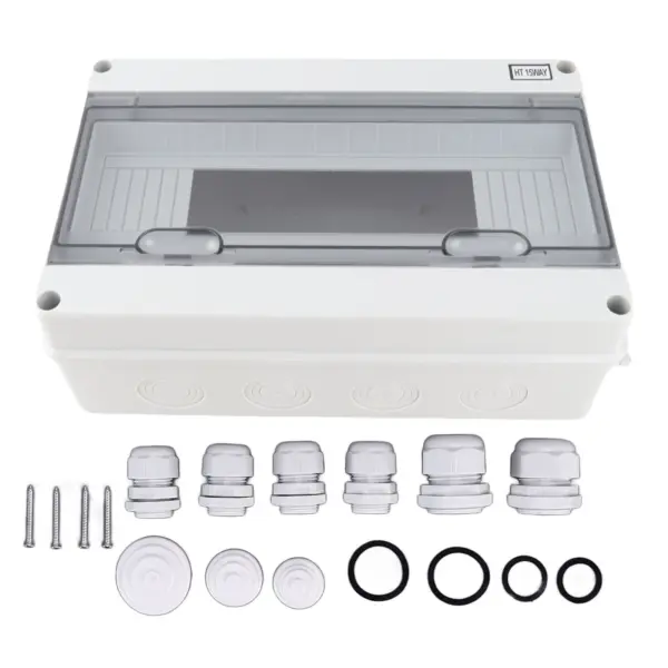 Distribution Box 15 Way IP65 Proof Plastic Junction Case Transparent Cover for MCB