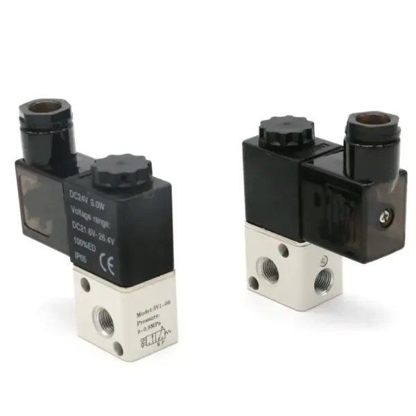 1PC Pneumatic Solenoid Air Valve 3 Way 2 Position NC Normal Closed 1/8"BSPP Threaded 3V1-06 DC12V/24V AC110V/220V