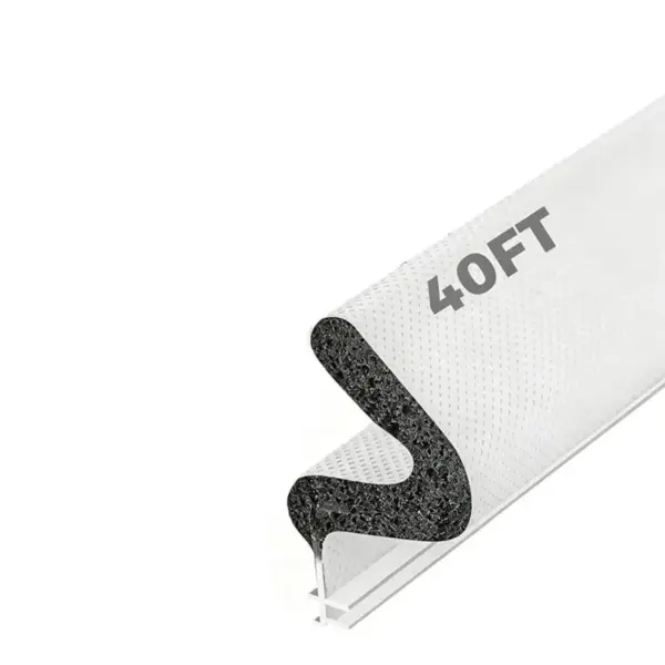 ABXF-Kerf Style Foam Strip 40FT Weather Stripping Door Seal, For Large Gaps,For Exterior And Interior Frames White