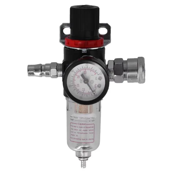 AFR2000 1/4in Air Compressor Moisture Filter Water Oil Separator Regulator with Pressure Gauge-VVBC