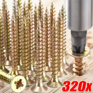 160/320PCS Self Tapping Metal Screws Phillips Flat Head Countersunk Screw Drywall Wood Cross Screws Fasteners Assortment Kits