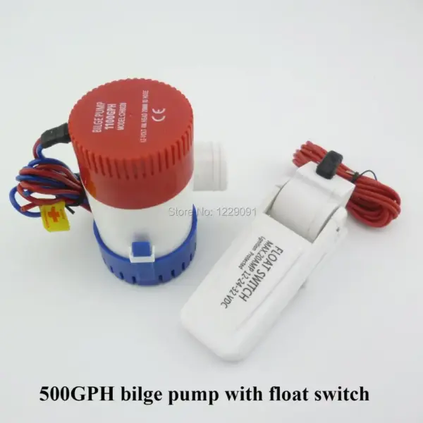 500GPH DC 12v 24v Submersible Electric submersible bilge pump for boat kayak  with float switch