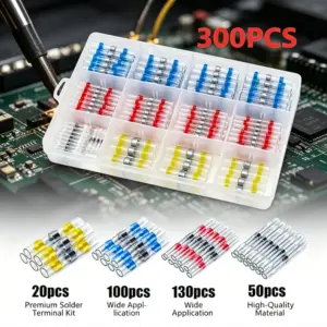 50/300/1200Pcs Solder Sealed Heat Shrink Butt Connectors Kit – Waterproof Wire Connector for Automotive Marine Insulation