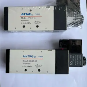 1/2'' BSP 2 Position 5 Port Airtac Air Solenoid Valves 4V410-15 Pneumatic Control Valve (4v41015) 24V dc 12v 110v 220v ac