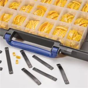 330PCS black on yellow Route Marker Kit  K-Type Cable marker tags cable number  markers for cables to A to Z numbers 0 to 9