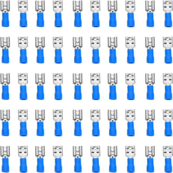 100Pcs Crimp Terminal Cold Press Wire Connectors High Durability Electrical Insulated Spade Connectors Quick Disconnect Wire
