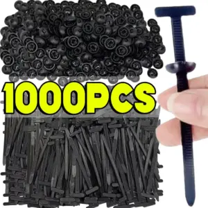 Nylon Universal Cable Tie Buckle Heavy Duty Self-Locking Nylon Zip Ties Holder UV-Resistant Fasteners for Car Fender Trunk Repai