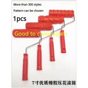 1pc 7 inch Decorative Paint Roller Pattern, Embossed Texture, Painting Tools for Wall, Rubber, Pintura Machine, Household Brush