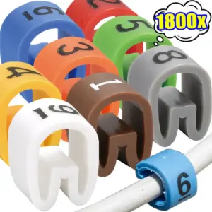 PVC Insulated Wire Number Identification Cable Marking Label Heat Resistant Plastic Colorful Assorted Sleeves Home Network Cable
