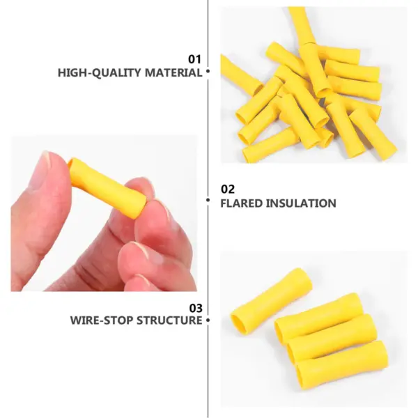 100Pcs Wire Connector Kit Insulated Butt Splice Crimp Terminals 22-16Awg for Automotive Electrical Wiring Connectors