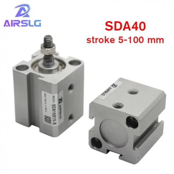 SDA SDA40  AIRTAC Type stroke 5*10x15-20-25-30 -100 mm air pneumatic cylinder double acting compact cylinder female /male thread