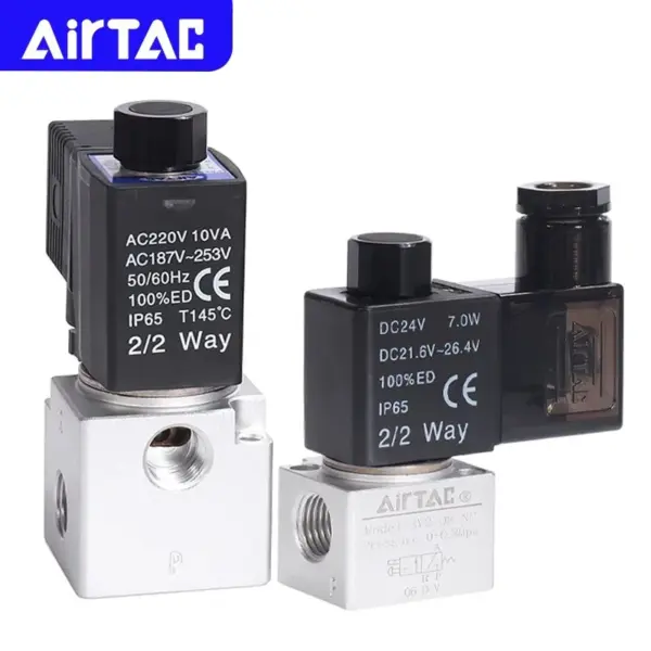 AIRTAC Original Pneumatic Solenoid Valve 3/2-Way 2V206 2V208 3V308 NC/NO Negative Pressure Reversing Air Valve 220V 24V 12V