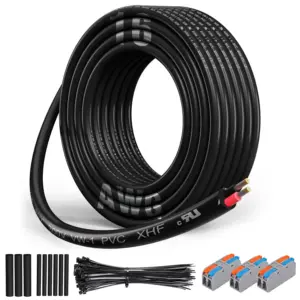 16 AWG 2 Conductor Electrical Wire, UL Listed Tinned Copper Stranded PVC Cord 30Ft for Automotive Marine RV Lamp