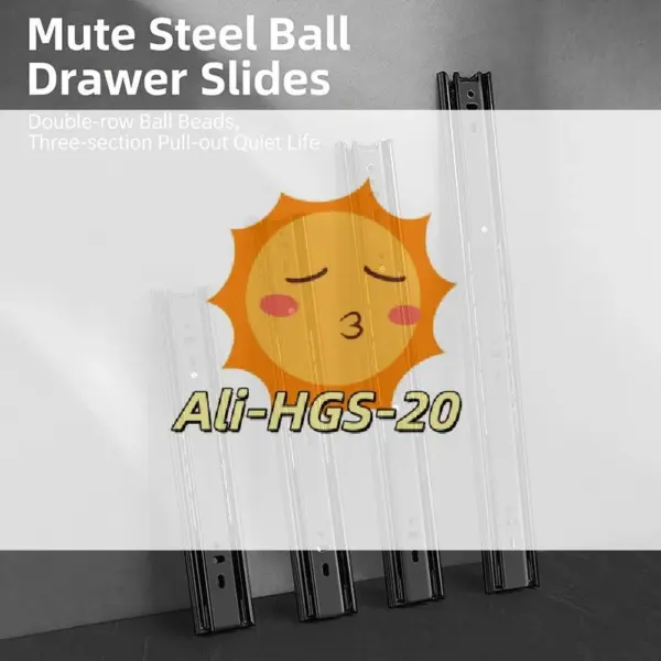 Heavy Duty Drawer Slides Full Extension Ball Bearing Guide Set of Two 100LB Load Reliable Silent for Closet Cabinets