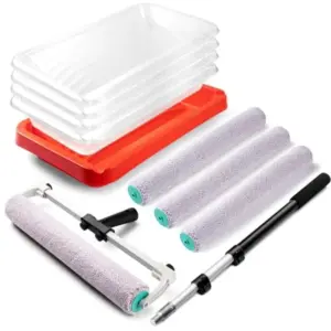 18 Inch Paint Roller Kit with Extension Pole 11 Piece Paint Set for Large Walls and Ceilings Heavy-Duty Paint Tray with 4 Liner