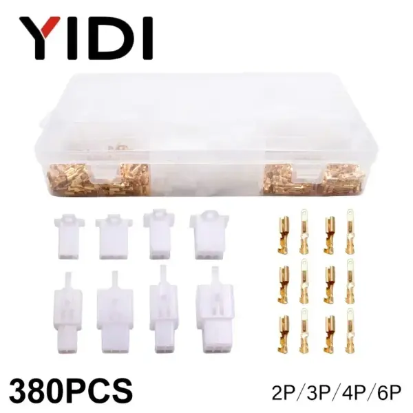 380pcs 2/3/4/6 Pin Crimp Auto Electrical Insulated Cable Wire Terminals 2.8 Set Male Female Plug Socket Connector Kit Motorcycle