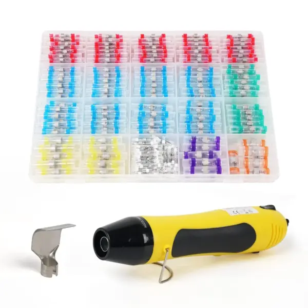 400PCS Solder Seal Wire Connectors with Heat Gun, Waterproof Electrical Kit for Marine Use (26-6 Gauge)
