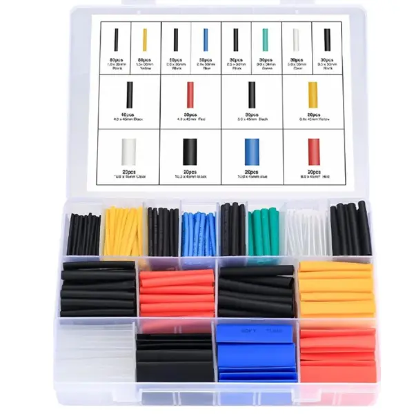 580 PCS color Box,Heat Shrinktubing 2:1 Electronic DIY Kit,Insulated Polyolefin Sheathed Shrink Tubing Cables and Cables Tube