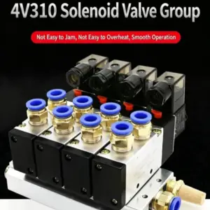 Pneumatic Solenoid Valve 4V310-10 Series DC12/24V AC110/220V Multi Option With Muffler Fitting Base Manifold 2/3/4/6/7/8/10 Way