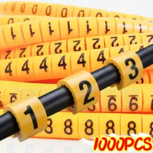 1000/500x Cable Marker Wire Label Mark Number Wire 0 To 9 Waterproof Insulation Colorful PVC Cable Label Sleeves Accessories