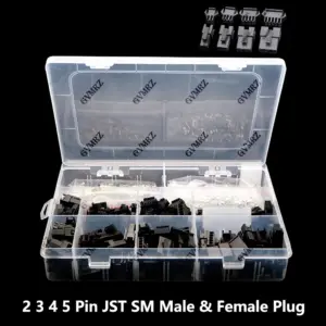 520PCS/box 2.54mm Pitch 2 3 JST SM  Female & Male Plug Housing Pin Header Crimp Terminals Connector Kit 4 5 Pin