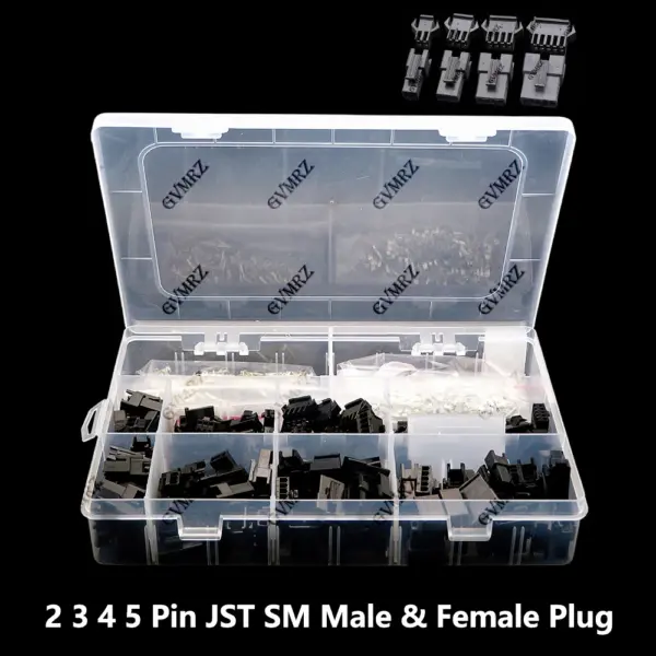 520PCS/box 2.54mm Pitch 2 3 JST SM  Female & Male Plug Housing Pin Header Crimp Terminals Connector Kit 4 5 Pin