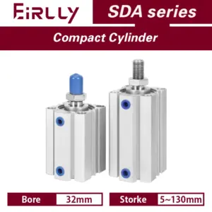 SDA32-B air pneumatic cylinder SDA32x50-B double acting compact cylinder  Bore32 mm stroke 5-100mm male thread