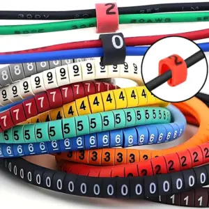 0-9 Numbers Tube Colorful Cable Marker Lable Insulation PVC Wire Organizer Sleeves Electrical Cord Management  Label Fixed Clips