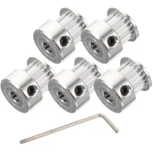 5Pcs Gt2 Timing Belt Pulley Aluminum 20 Teeth 5Mm Bore for 6Mm Width Gt2 Belt Linear Motion Stepper Motor 3D Printer Reprap