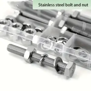 M6 M8 M10 "High-Strength Hex Bolt Set with Nuts & Washers – Durable Stainless Steel Fastener Kit for Industrial & DIY Projects