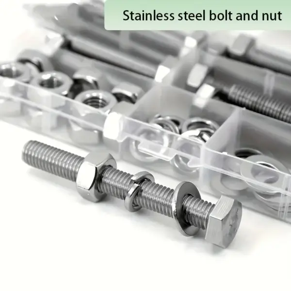 M6 M8 M10 "High-Strength Hex Bolt Set with Nuts & Washers – Durable Stainless Steel Fastener Kit for Industrial & DIY Projects