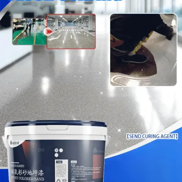 500g Solventfree Self-leveling Flat Epoxy Floor Paint Wear-Resistant Waterproof Color Sand Floor Coating Imitation Marble Paint