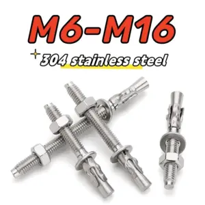 1-3pcs M6 M8 M10 M12 M16 304 stainless steel Expansion Screw Wedge Anchor Through Bolt Car Repair Gecko Repair Expansion Bolt