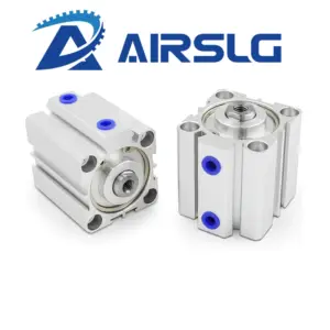 SDA Series Aluminum Alloy Compact Thin Pneumatic Cylinder Double Acting Industrial Mini Air Cylinder Bore12-100mm Stroke 5-100mm