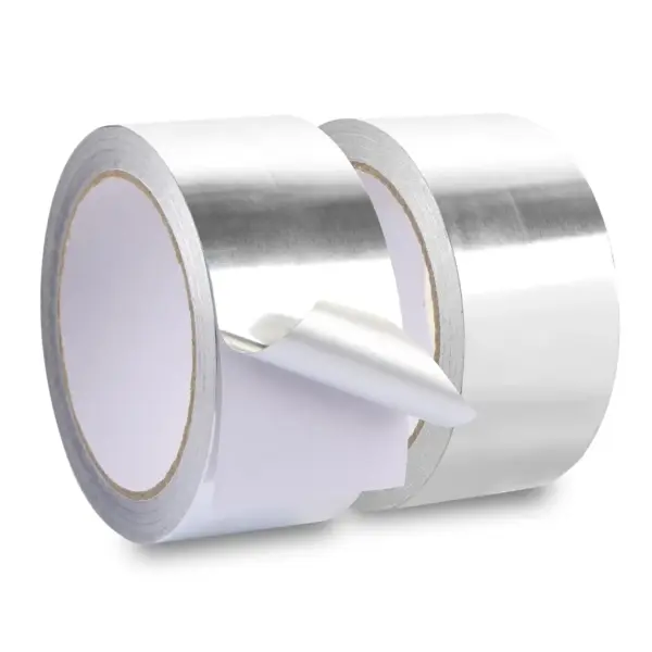 Aluminum Foil Tape 50m Roll, 100u/0.1mm Thickness, Strong Adhesion, Multi-Sized, Waterproof & Heat Insulation for HVAC, Ducting