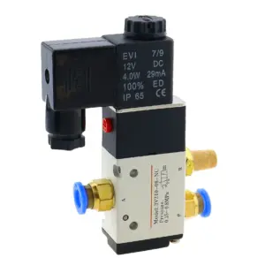 3V210-08 2 Position 3 Port 1/4" Pneumatic Control Valve Solenoid Valves DC 12V 24V AC 110V 220V