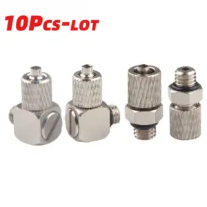 Nickel Plated Brass Mini Pneumatic Fitting PC Straight Elbow M3 M4 M5 M6 Thread 4mm 6mm Tube Push In Connector PL4-M5 6-M510pcs
