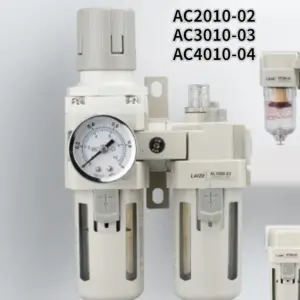Metallic AC2010-02 AC3010-03 AC4010-04 Pneumatic Pressure Regulator Oil Water Separator Manual Drainage Compressor Air Filter.