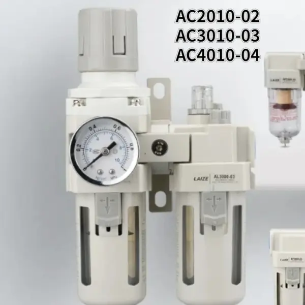 Metallic AC2010-02 AC3010-03 AC4010-04 Pneumatic Pressure Regulator Oil Water Separator Manual Drainage Compressor Air Filter.