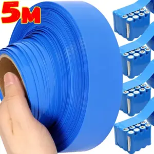 1/5M Lithium Battery Pack PVC Heat Shrink Tube Shrinkable Tube Lined Wrap Wire Kit Blue Battery Wrapped Heat Shrink Tubing